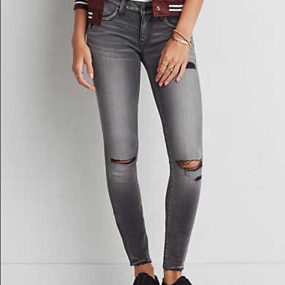 American Eagle Denim X Super low Jegging Jean Grey